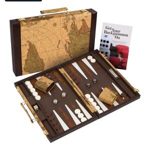 🆕 NWT Get The Games Out – Travel Backgammon Set (Map Edition, Small) 🎲🧳
NWT
